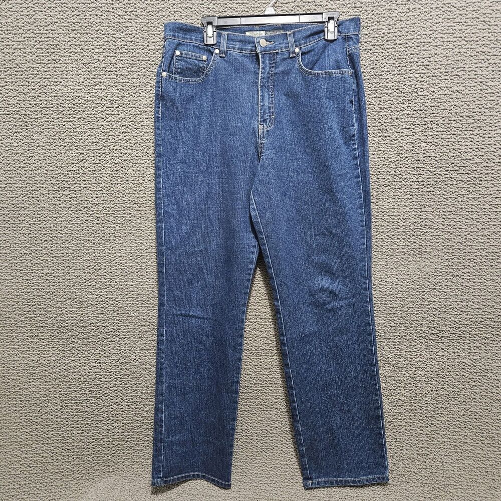 ST. JHON S BAY Blue Women's Stretch Classic Denim Straight Fit Jeans Size 14